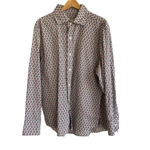 Vintage Seaplane Mens Button Up Floral Shirt Size Large Long Sleeve Lightweight